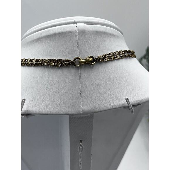 Vintage Signed ART Arthur Pepper VICTORIAN Style Necklace Gold 3 Tier Pendants - Picture 12 of 16